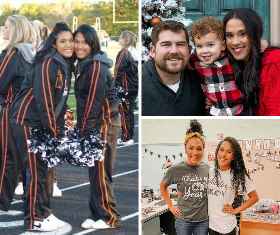 Elexis and her sister Ciara, Elexis with her husband and son